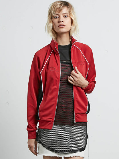 True to Track Jacket - Chili Red