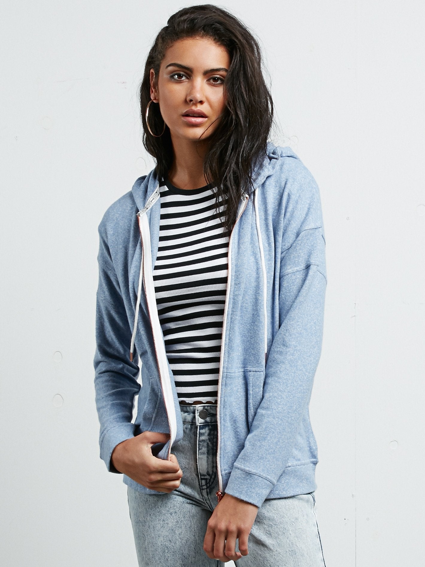 Sweatshirt à capuche Lil Zip - Washed Blue