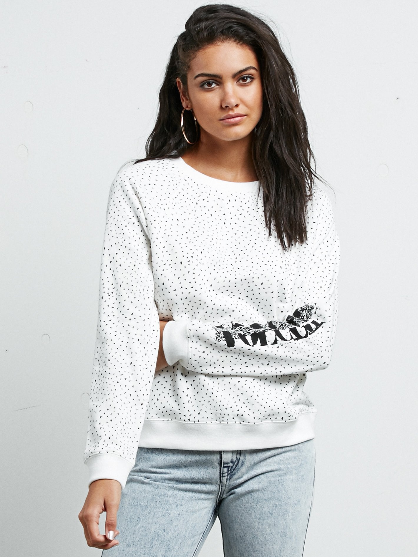 Mix A Lot Crew Sweatshirt - Sternweiß