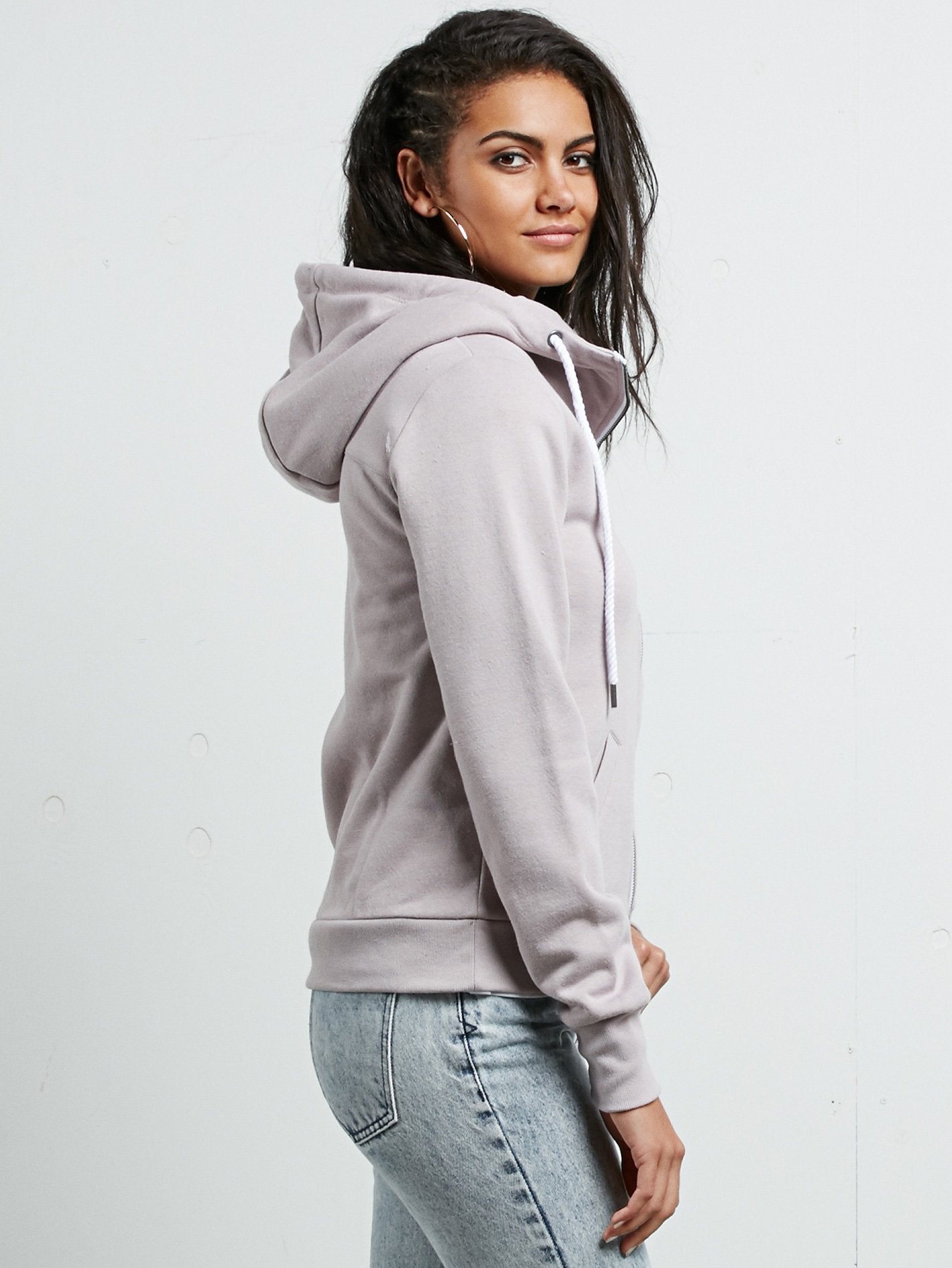 Walk On By Zip-Up Hooded Sweatshirt - Steel Purple
