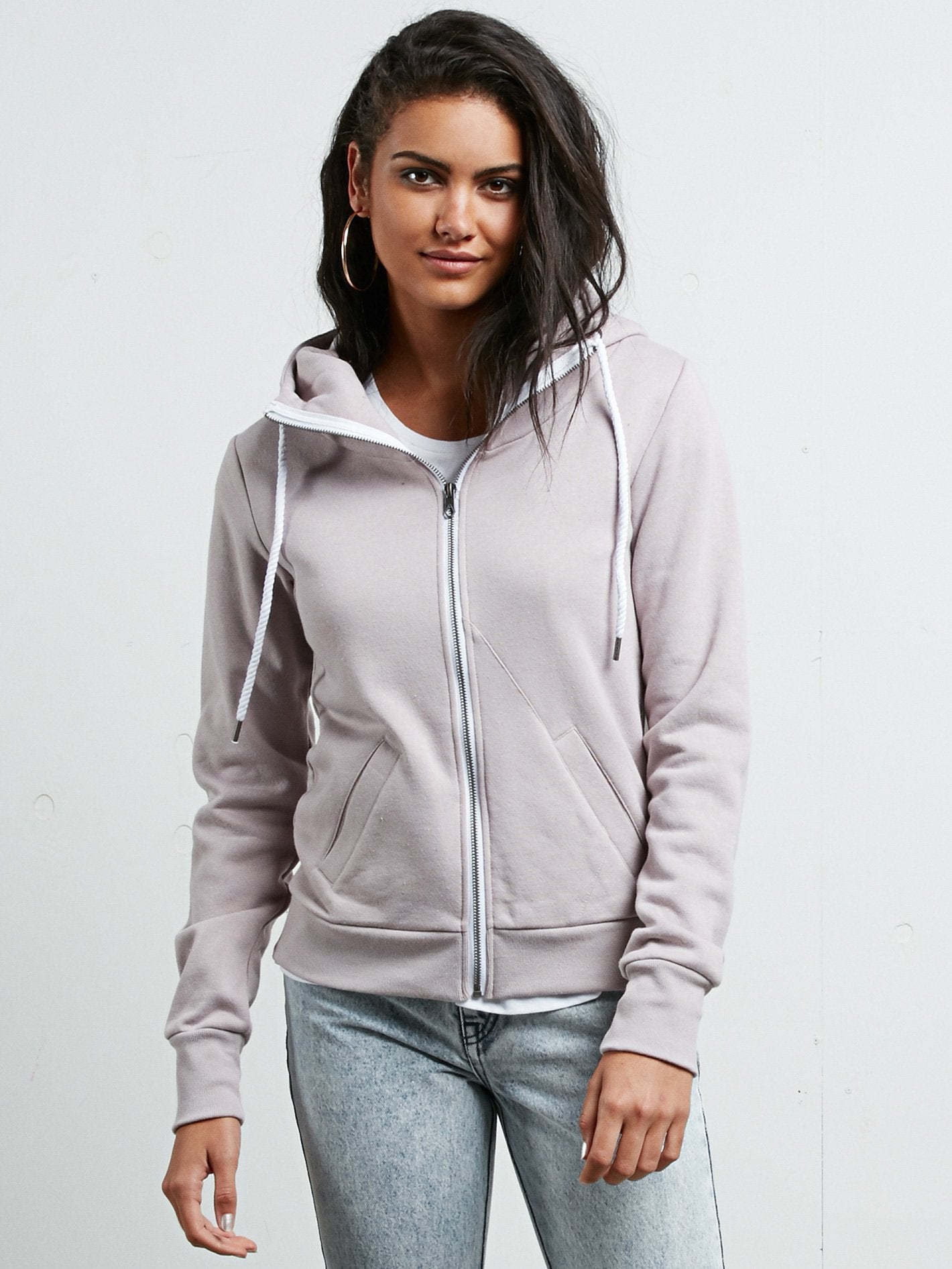 Walk On By Zip-Up Hooded Sweatshirt - Steel Purple