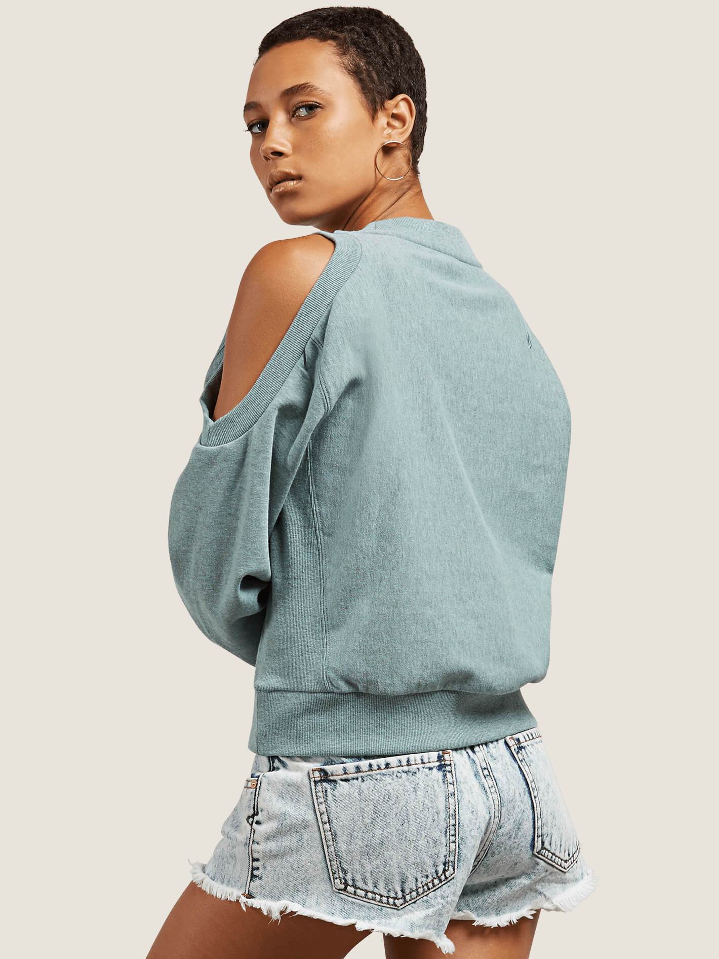 Edit N Crop Top mit Rundhalsausschnitt - Aqua