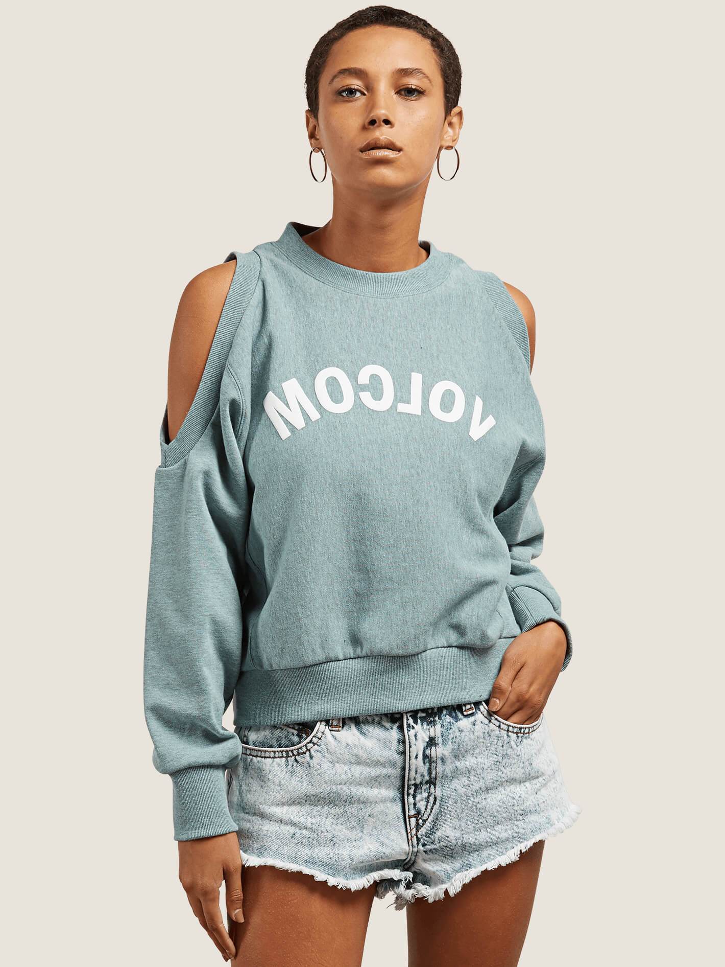 Edit N Crop Top mit Rundhalsausschnitt - Aqua