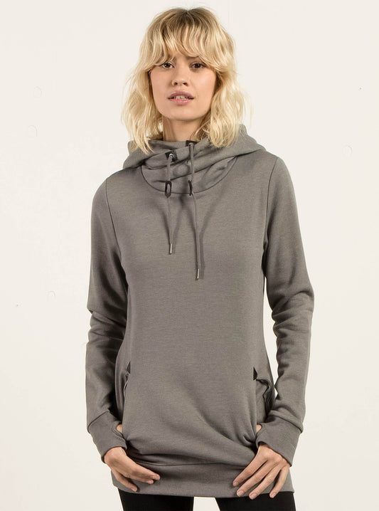 Sweatshirt Long A Capuche Walk On By - Charcoal