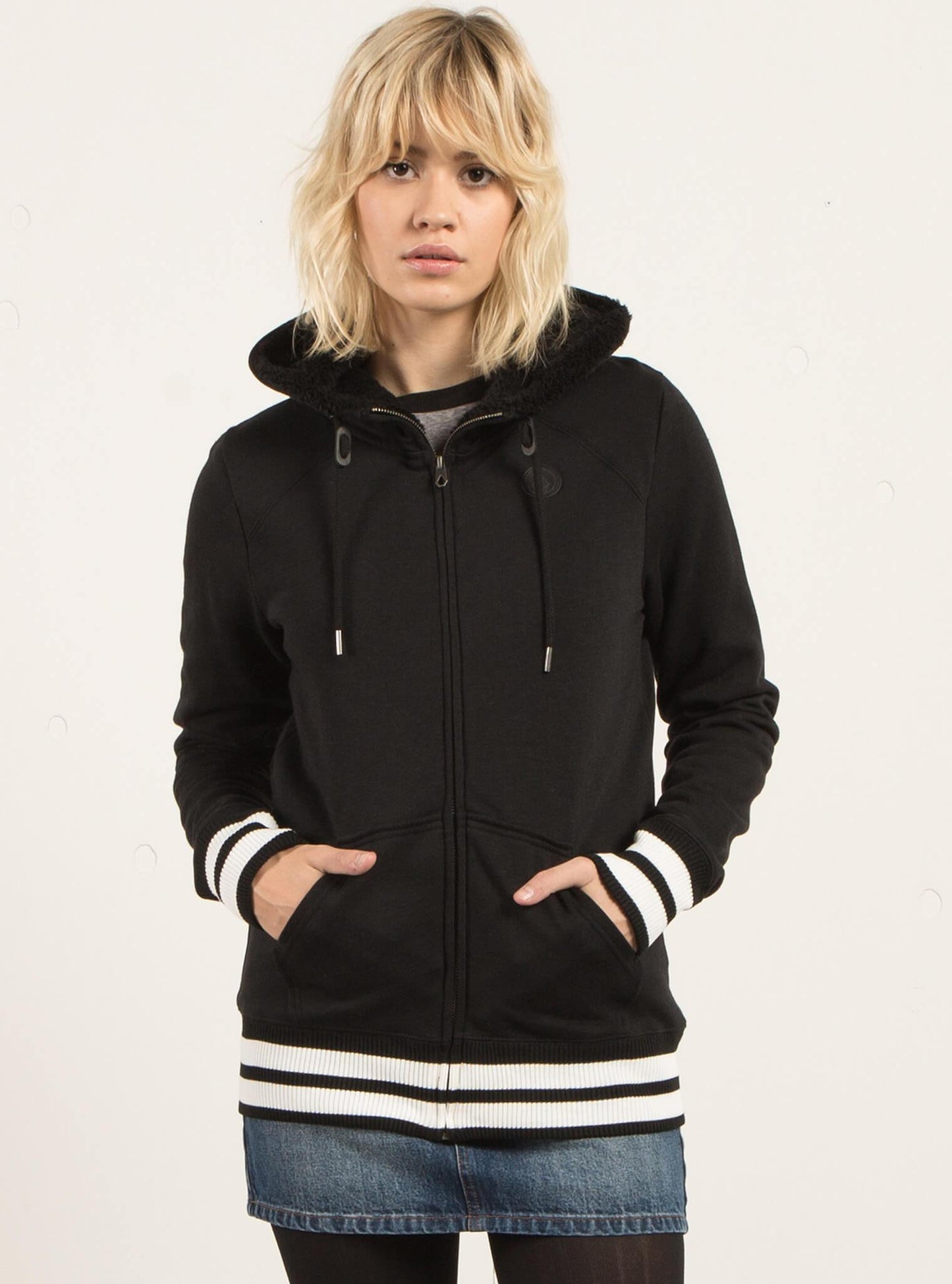 Sweatshirt Zippe A Capuche Good One - Black