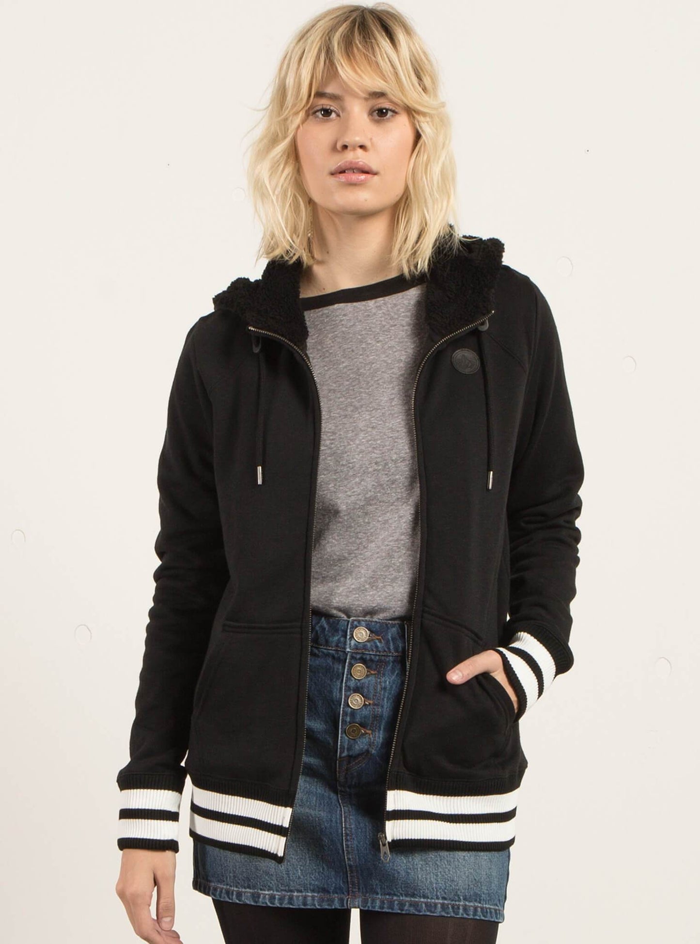 Sweatshirt Zippe A Capuche Good One - Black