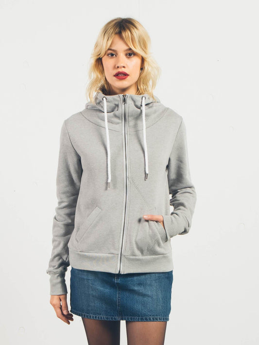 Sweatshirt zippé à capuche Walk On By - Heather Grey