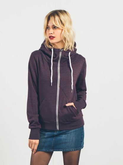 Walk On By Hooded Zip-Up Sweatshirt - Plum