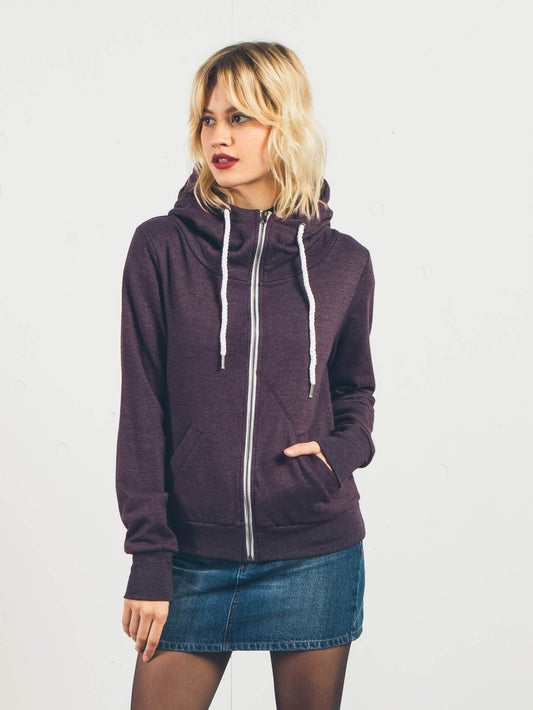 Sweatshirt zippé à capuche Walk On By - Plum