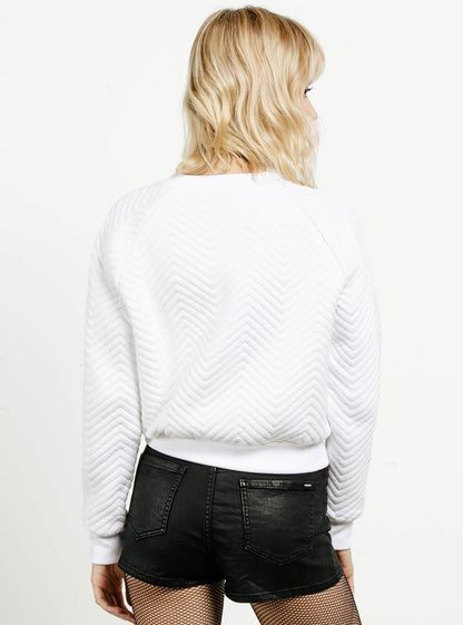 Cozy Dayz Crew Neck Sweatshirt - White