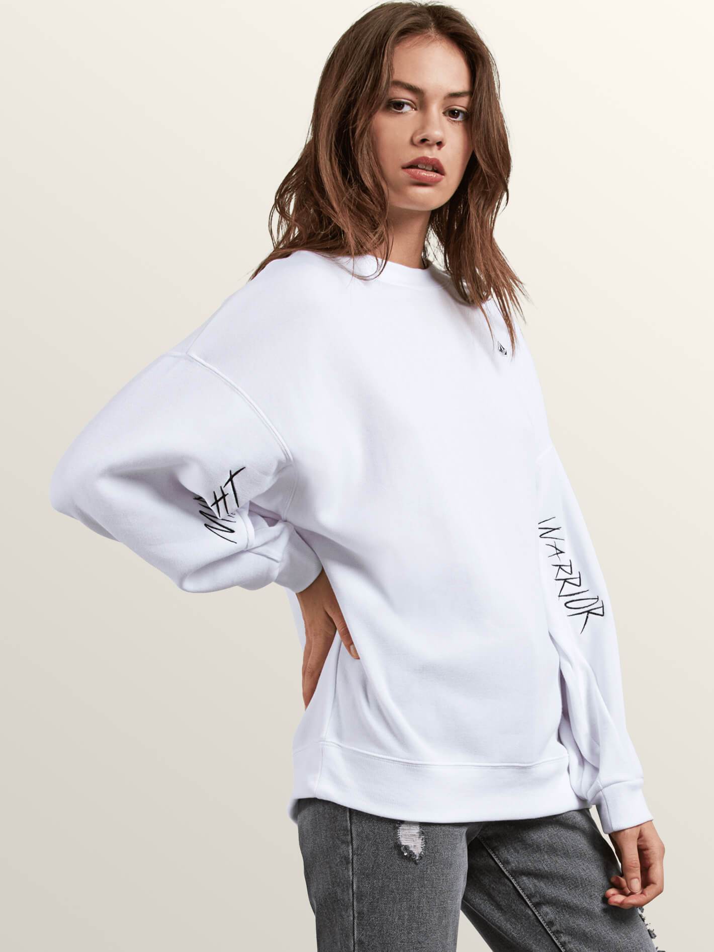 Sweat Darting Traffic Crew - White