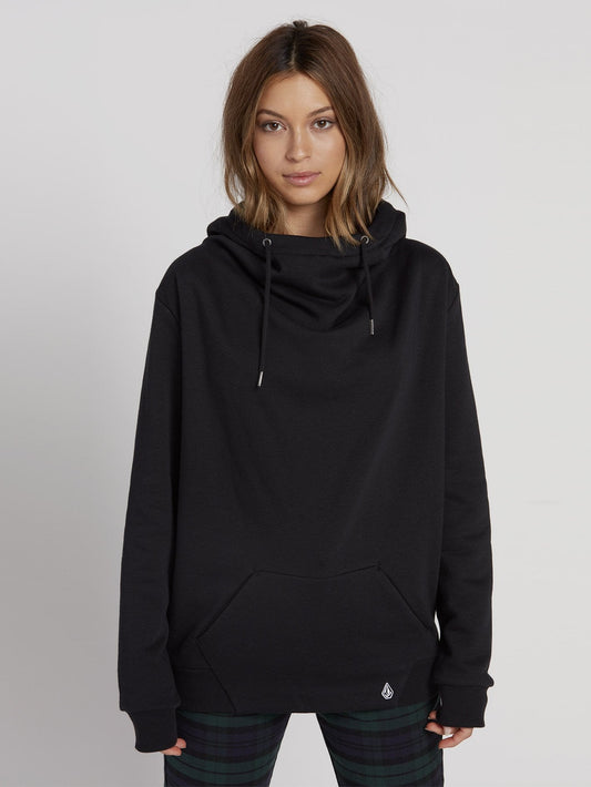 Walk On By Kapuzenpullover mit hohem Kragen - Schwarz