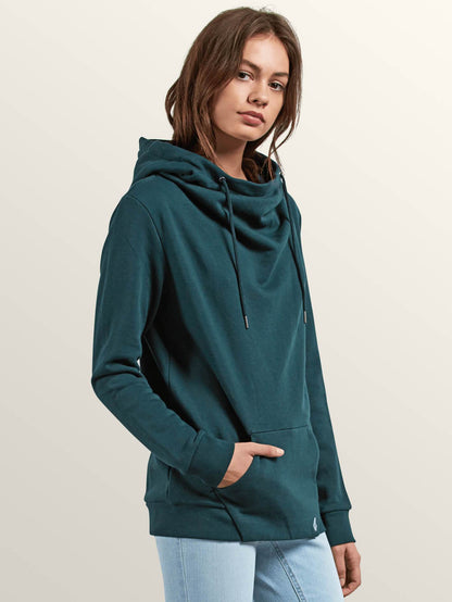 Walk On By High Neck Sweatshirt - Evergreen