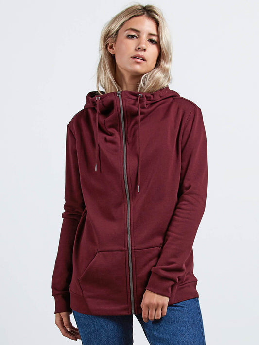 Sweat Walk On By Zip  - Burgundy