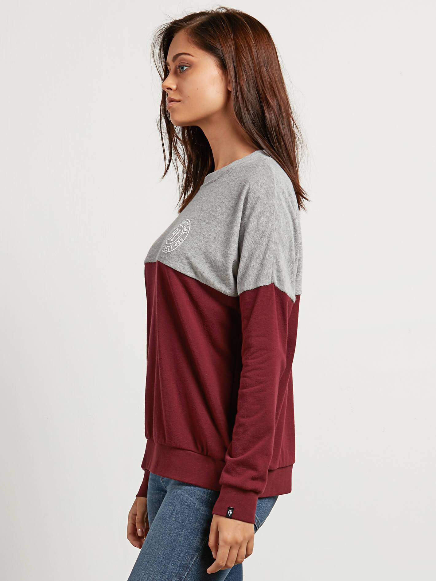 Blocking Crew Sweatshirt - Burgunderrot