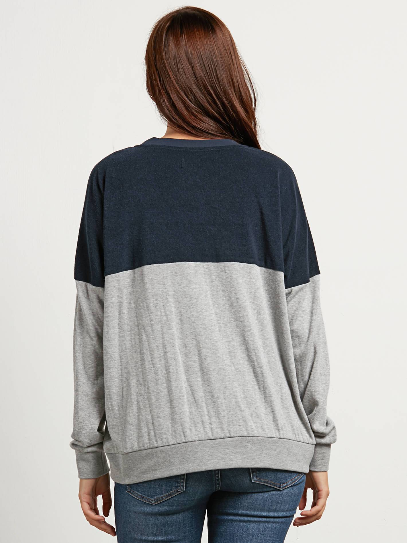 Blocking Crew Sweatshirt - Marineblau