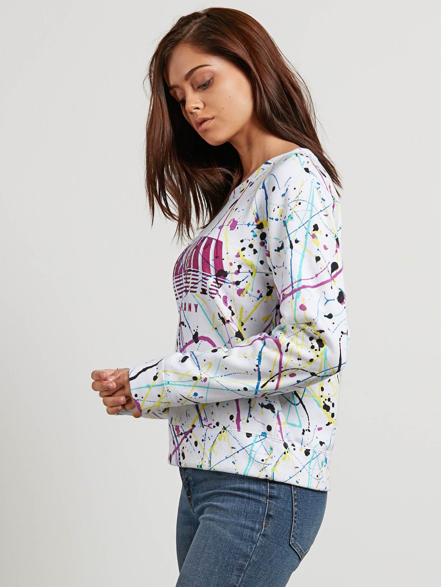 Splat Dat Crew Sweatshirt - White