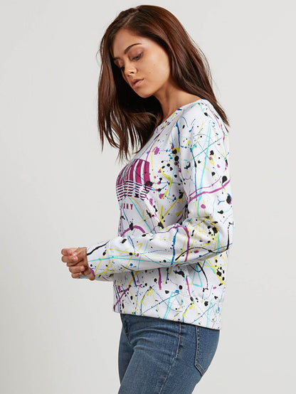 Splat Dat Crew Sweatshirt - White