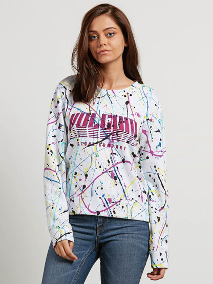 Splat Dat Crew Sweatshirt - White
