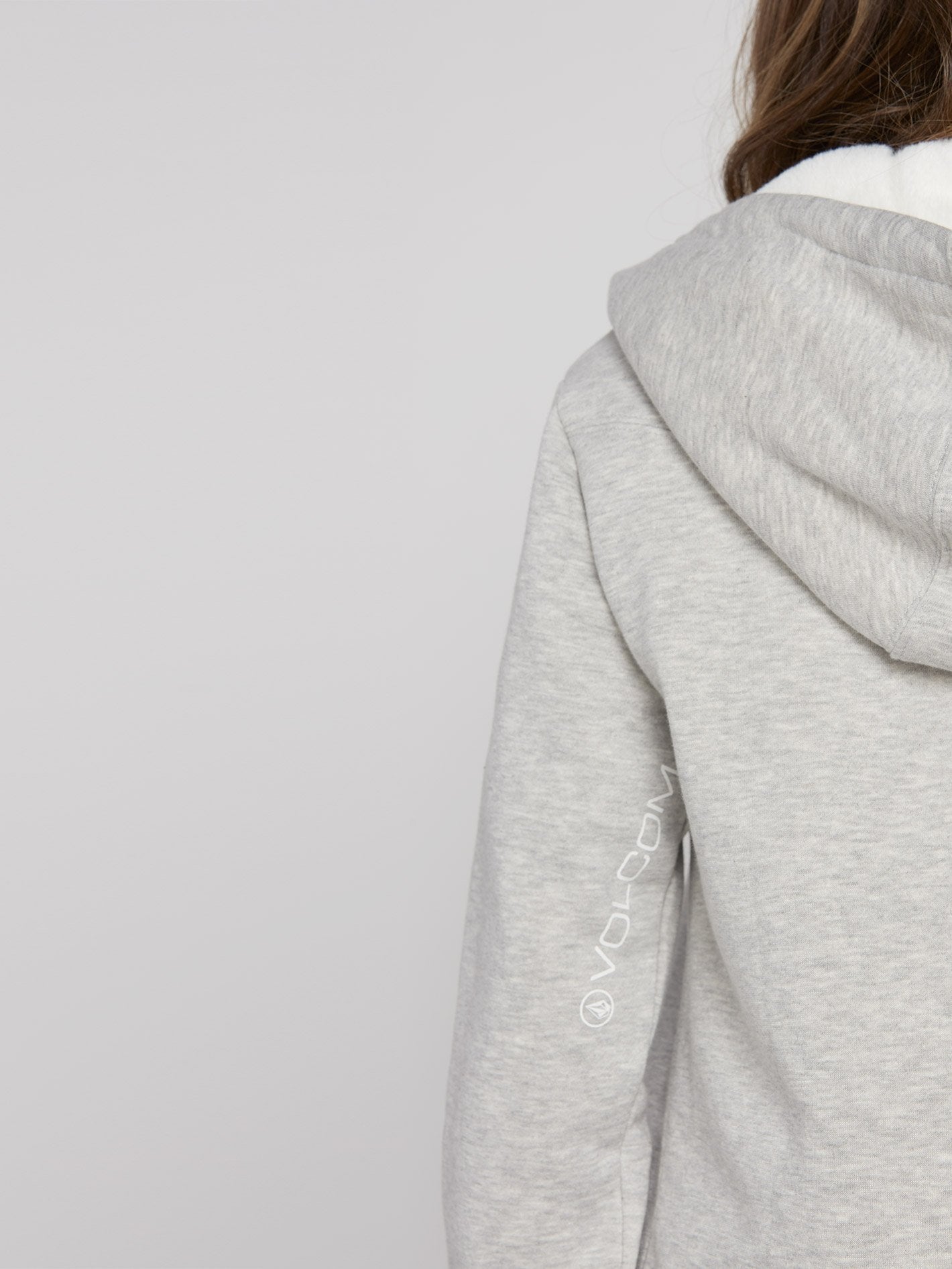 Walk On By Sherpa Hoodie - Heather Gray