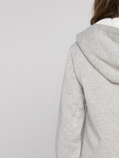 Walk On By Sherpa Hoodie - Heather Gray