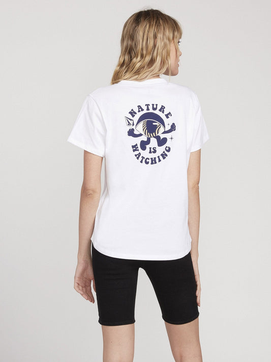 T-Shirt mit Volneck - WEISS