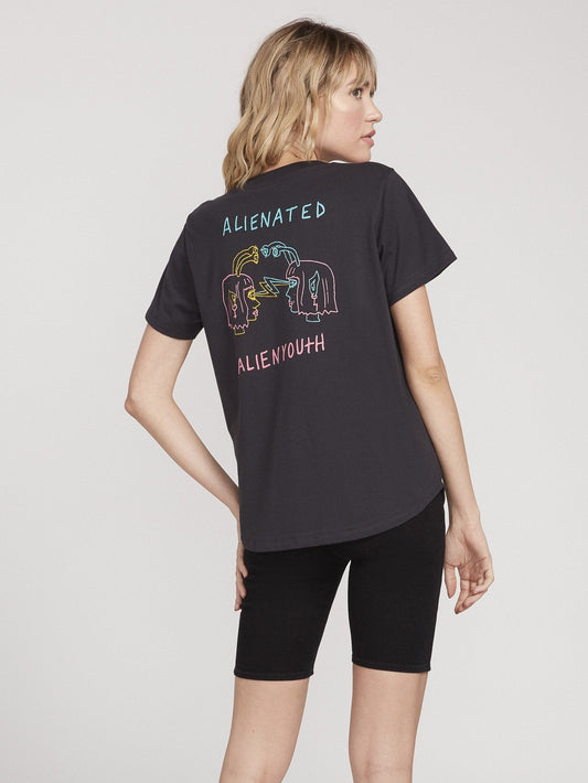 Ozzy Alien T-Shirt mit V-Ausschnitt – SCHWARZ