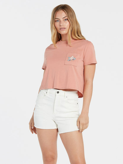 T-Shirt mit Taschenzifferblatt - HELLMAUVE