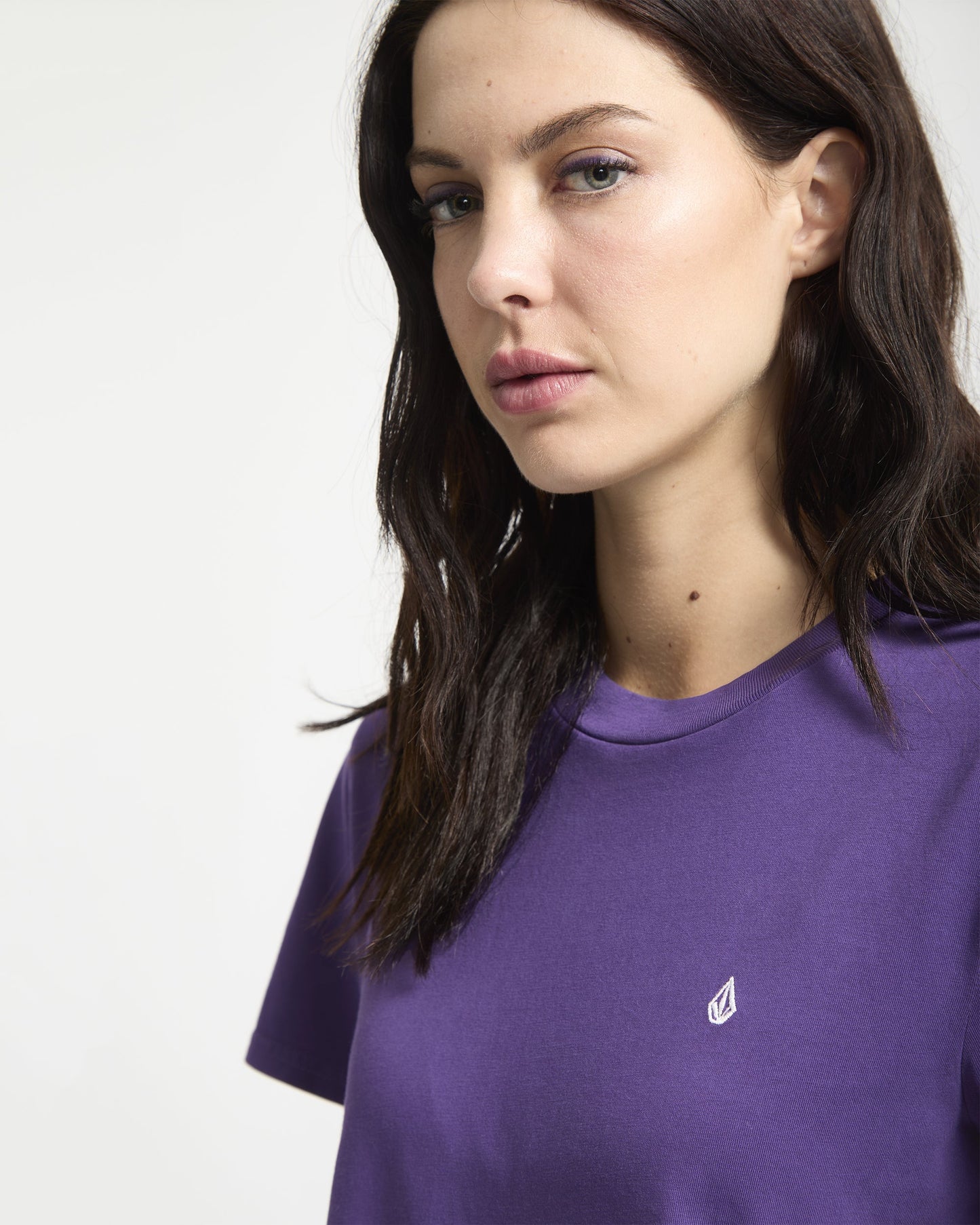 T-Shirt Solid Stone Emb - Acai