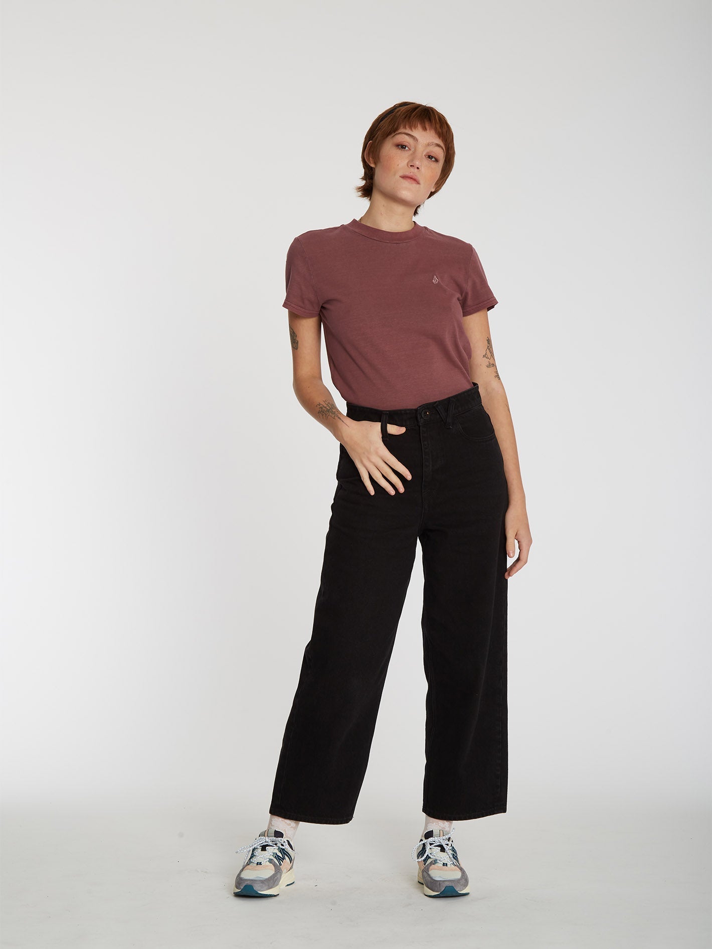 Solid Stone T-shirt - BURGUNDY