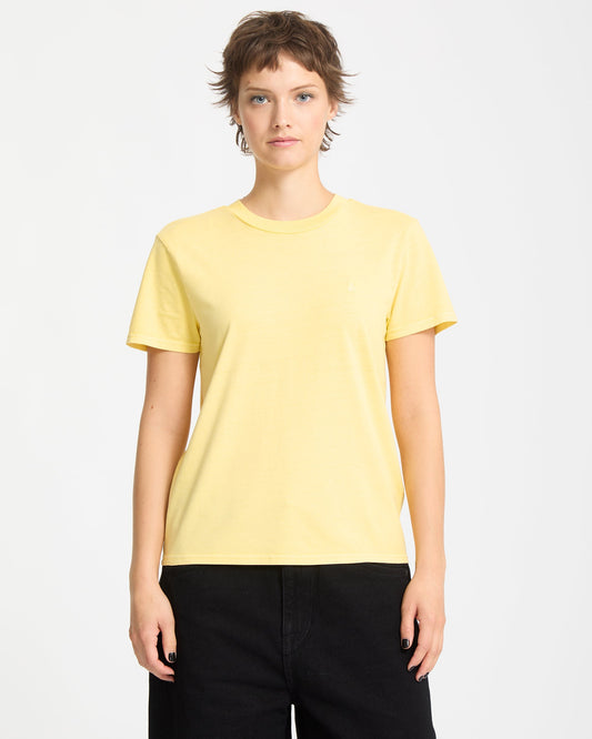 Solid Stone Emb T-Shirt - Morgengelb