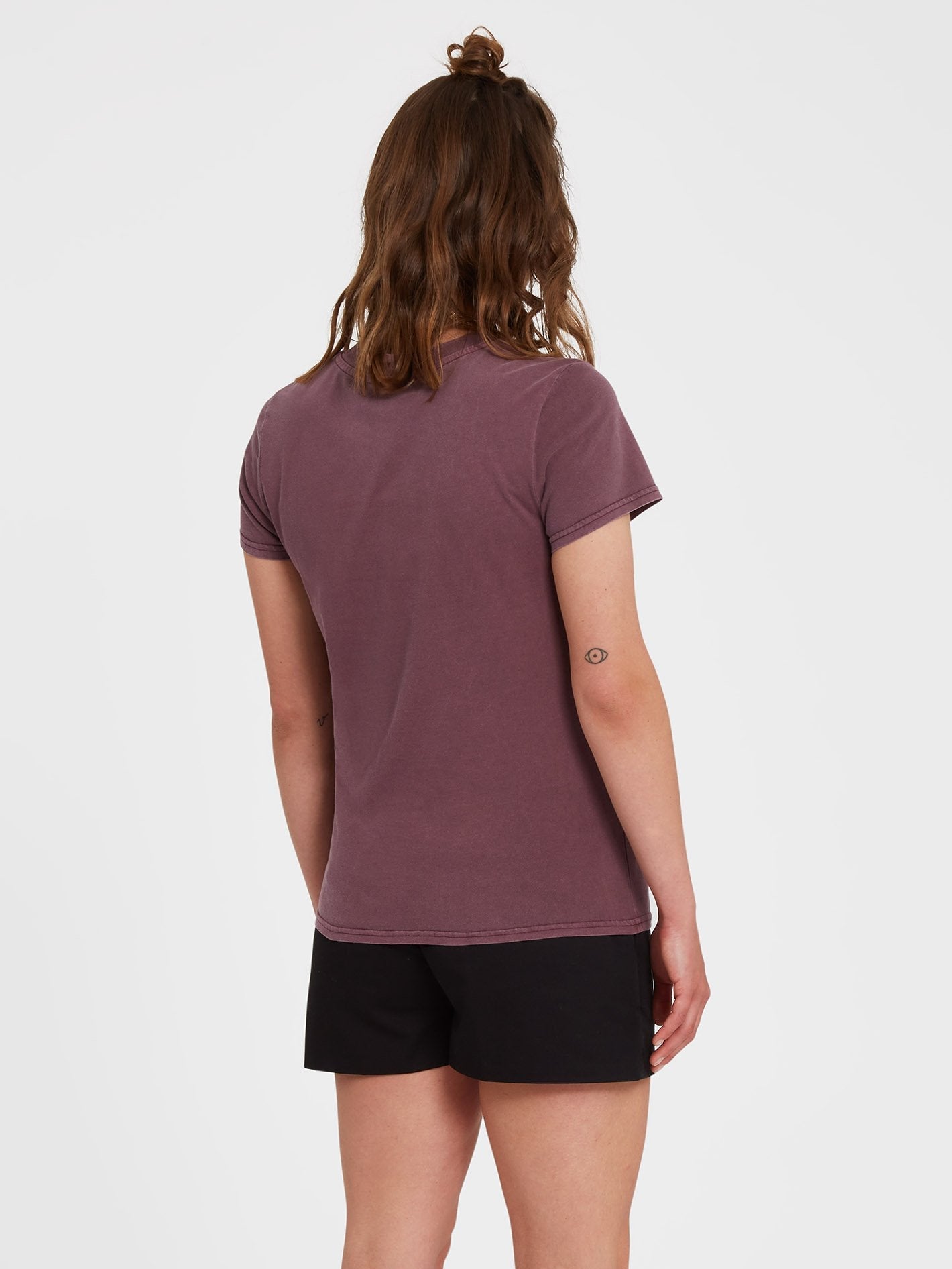 T-shirt Solid Stone Emb - EGGPLANT