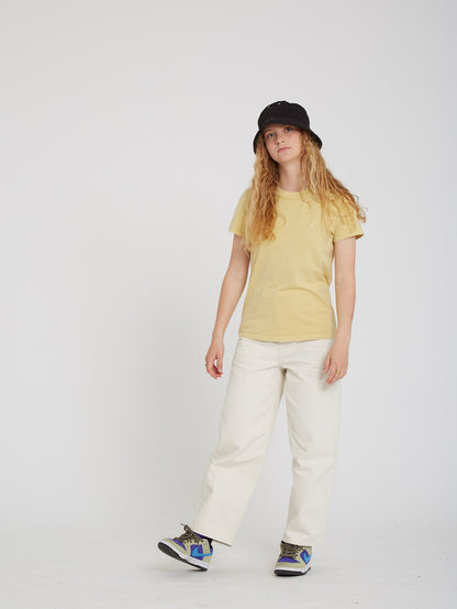 T-shirt Solid Stone Emb - WHEAT