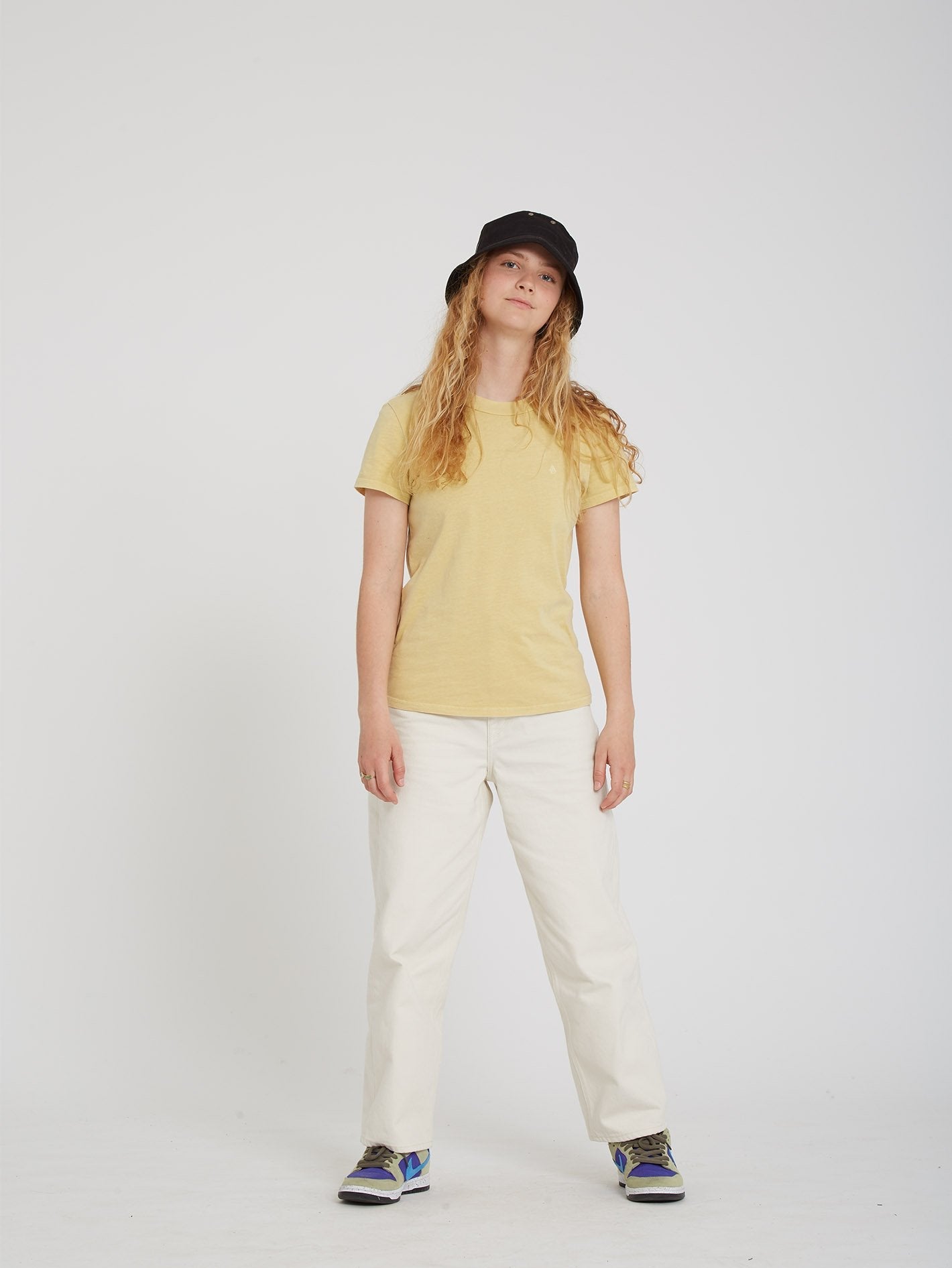 T-shirt Solid Stone Emb - WHEAT
