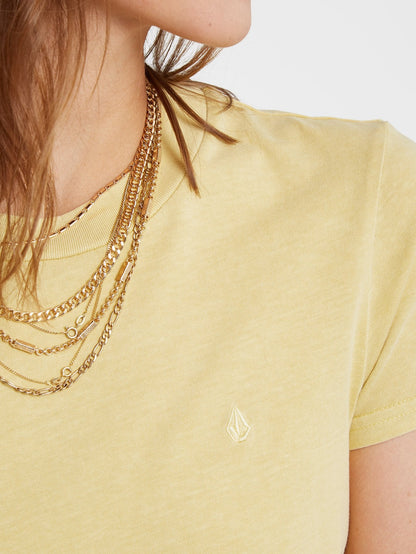 T-shirt Solid Stone Emb - WHEAT