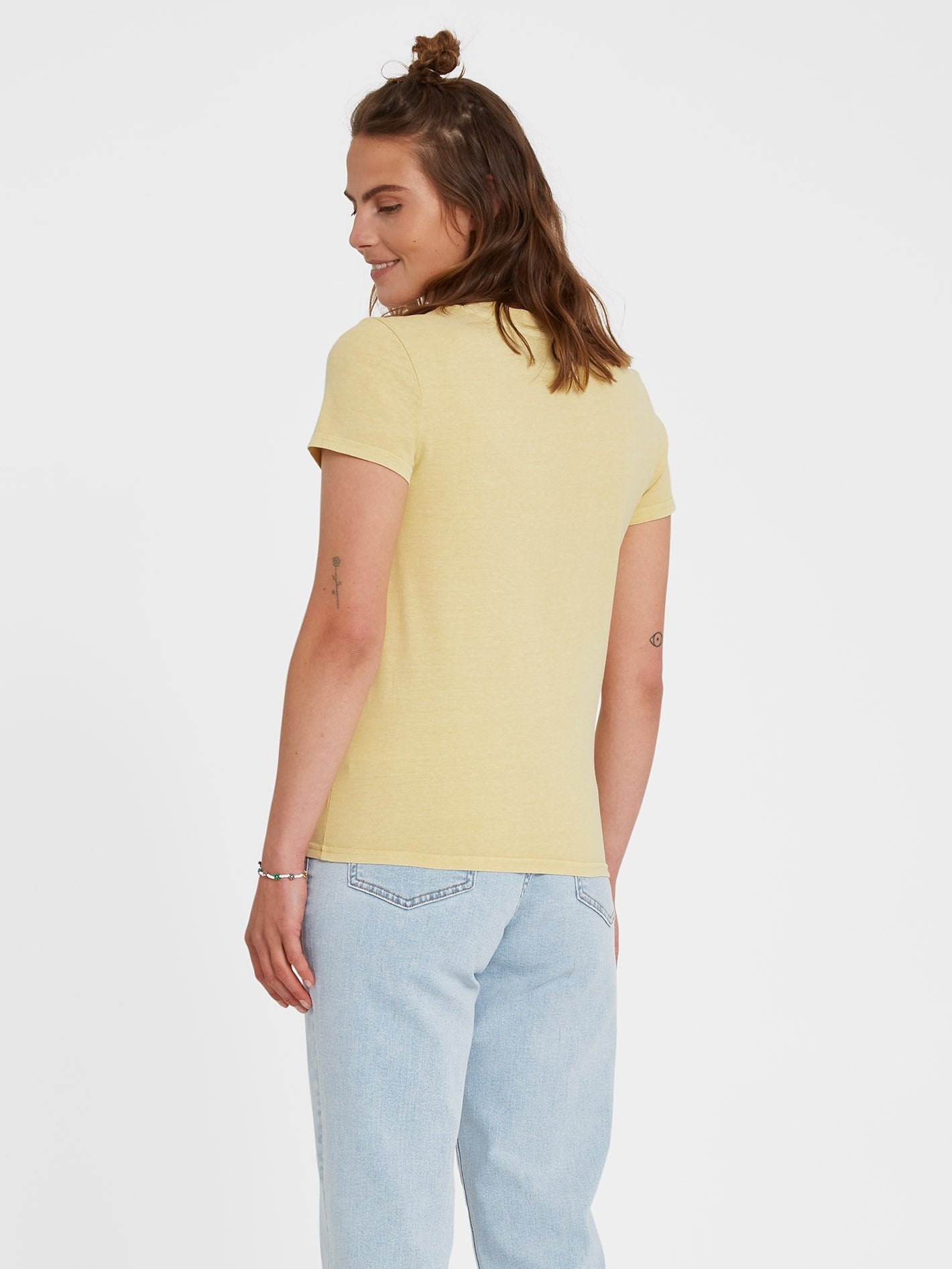 T-shirt Solid Stone Emb - WHEAT
