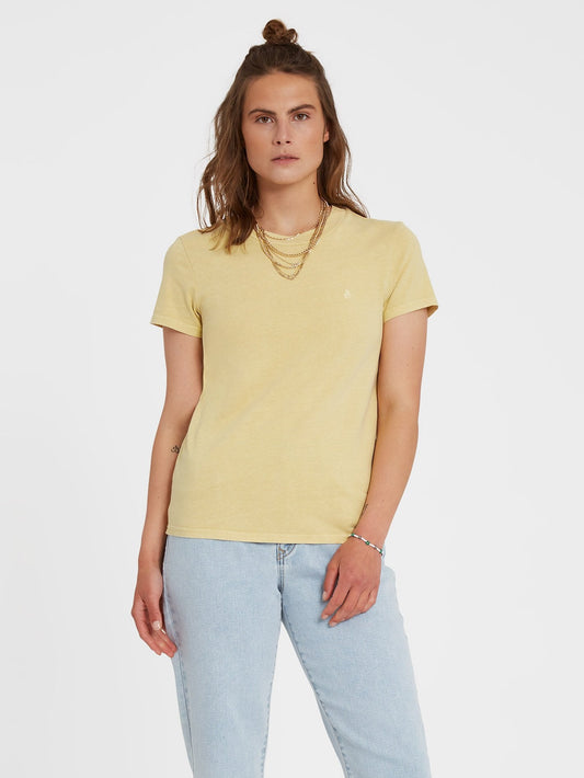 T-shirt Solid Stone Emb - WHEAT