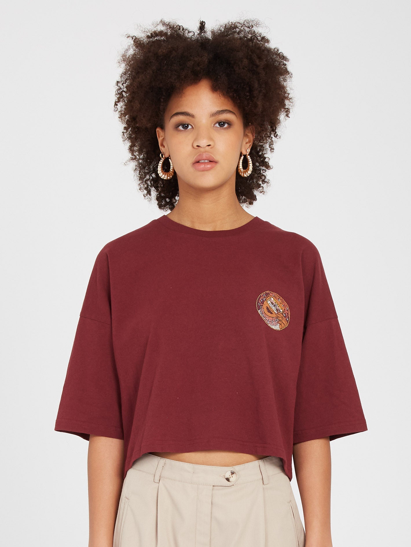 Drumstone T-Shirt - BURGUNDERROT