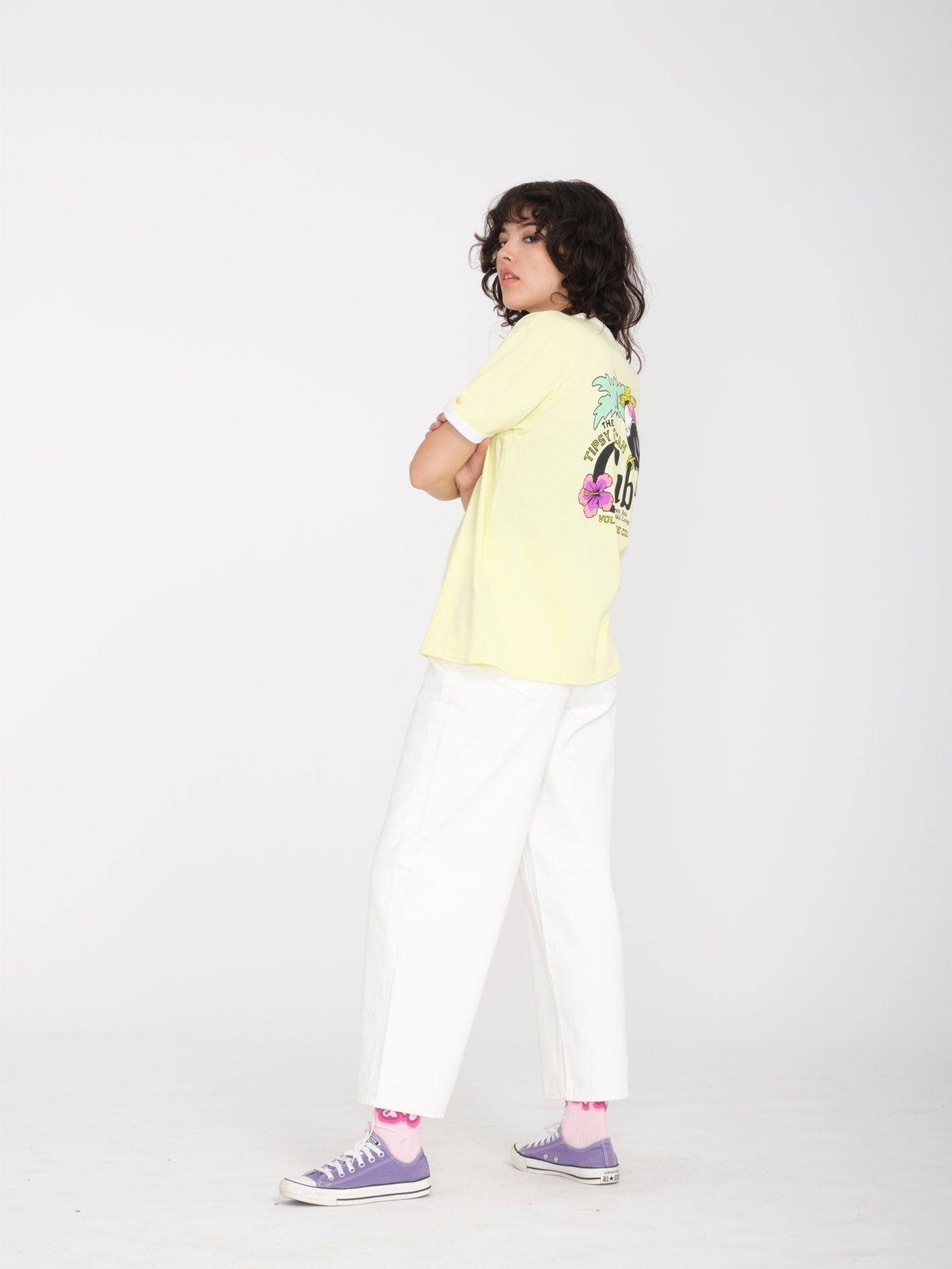 T-shirt Truly Ringer - AURA YELLOW
