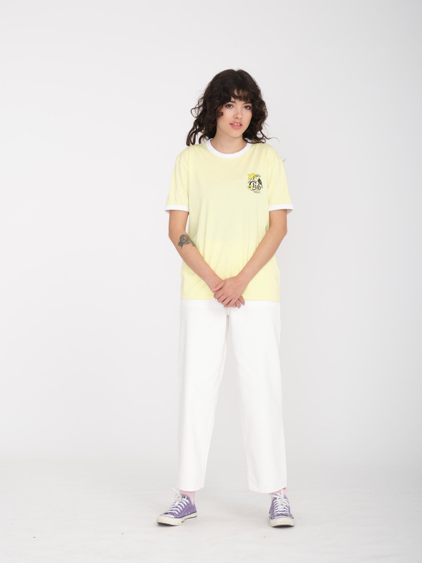 T-shirt Truly Ringer - AURA YELLOW