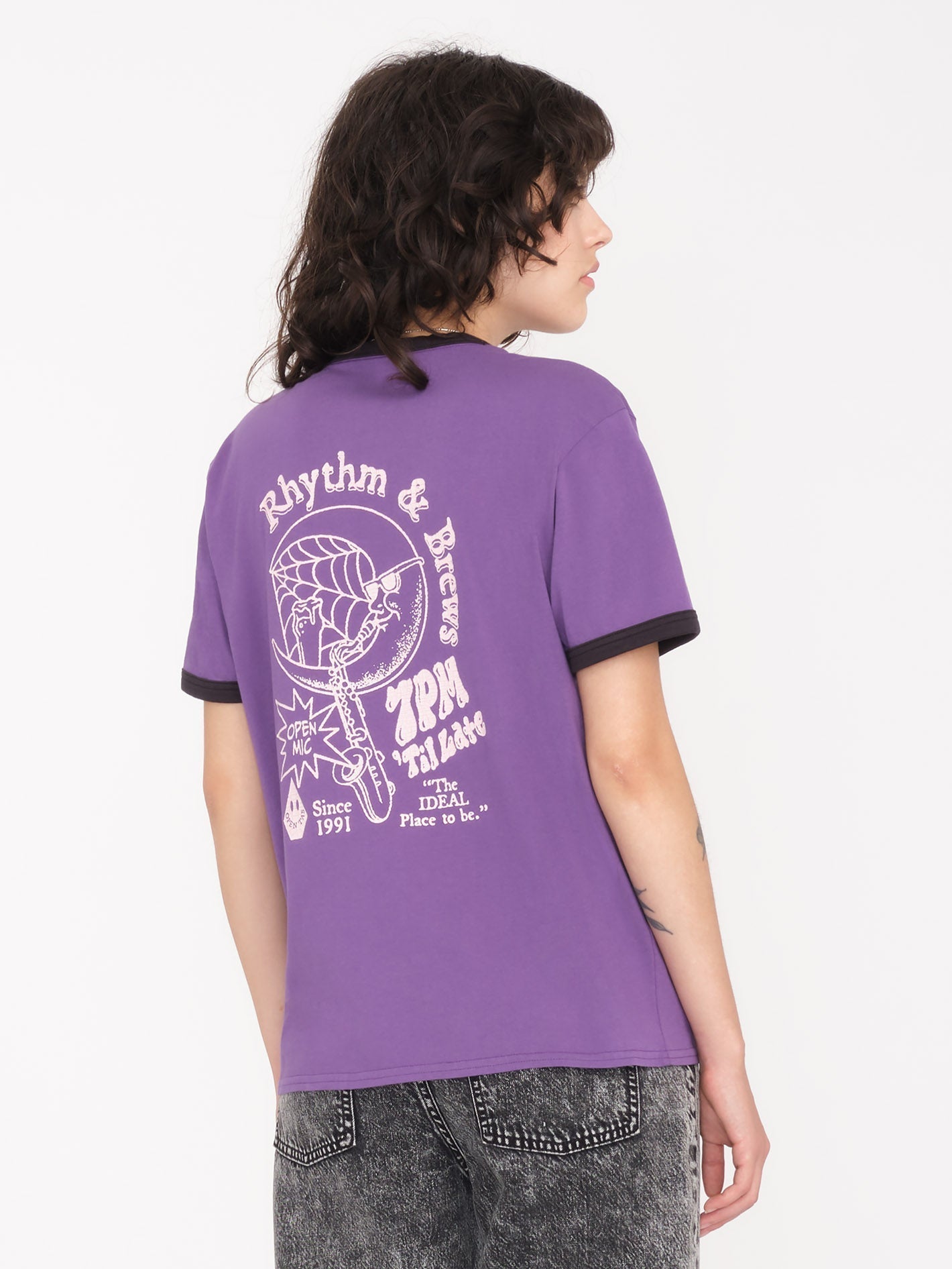 T-shirt Truly Ringer - DEEP PURPLE