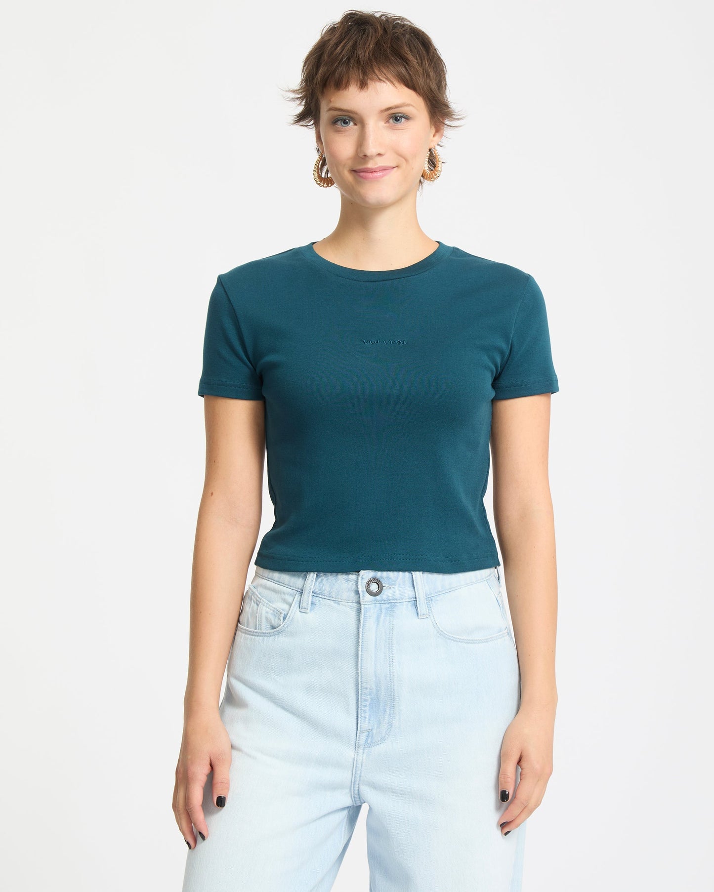 Volcomstone Tight Crop T-Shirt - Smaragdgrün