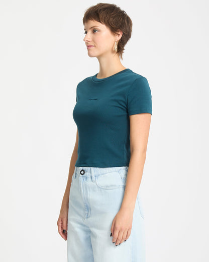 Volcomstone Tight Crop T-Shirt - Smaragdgrün