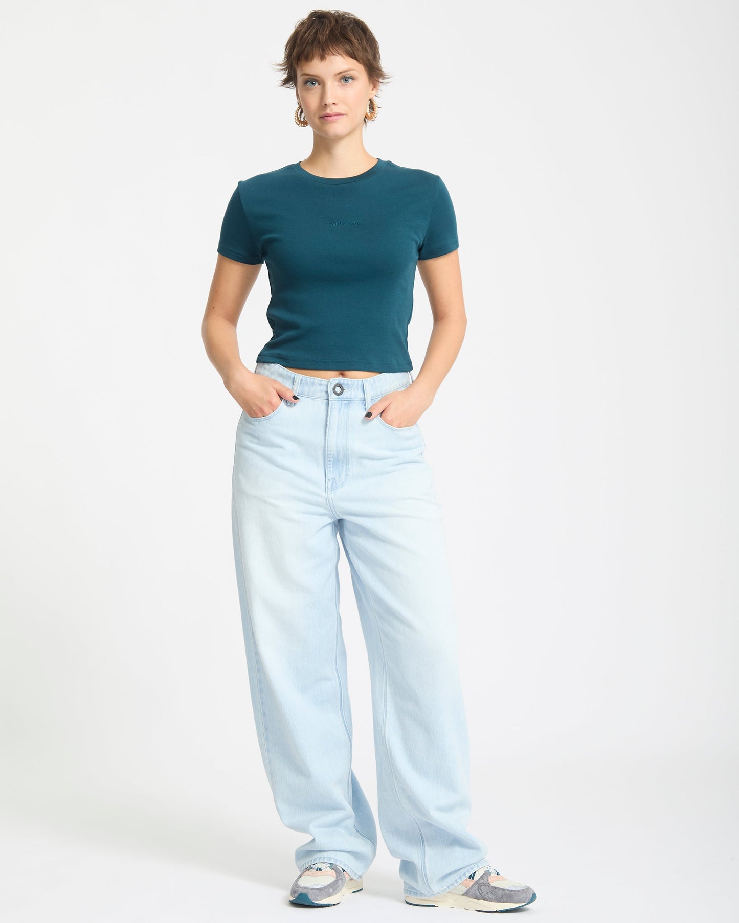 Volcomstone Tight Crop T-Shirt - Smaragdgrün