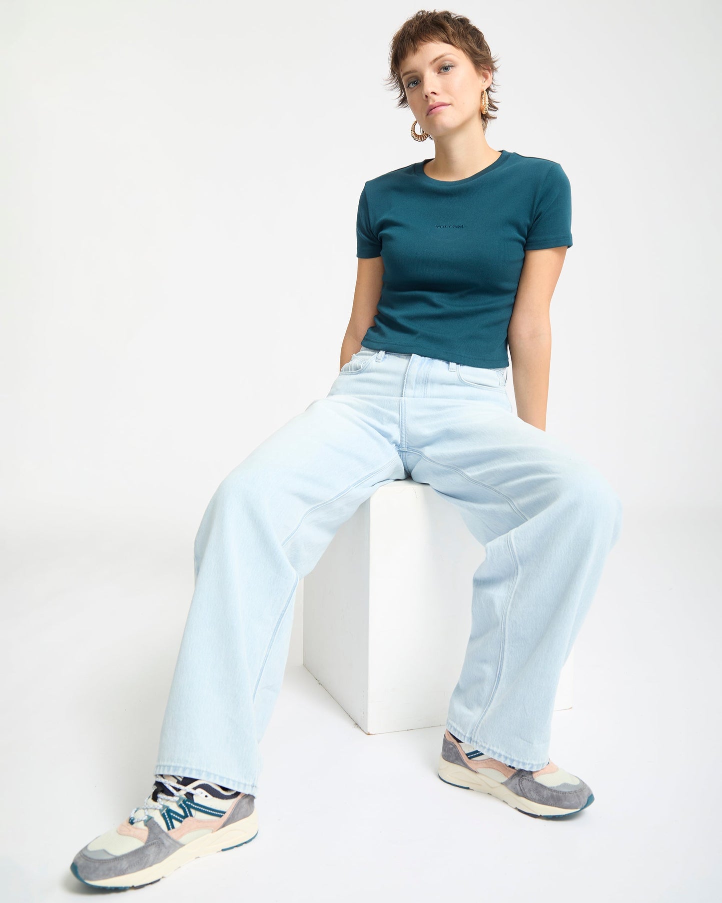 Volcomstone Tight Crop T-Shirt - Smaragdgrün