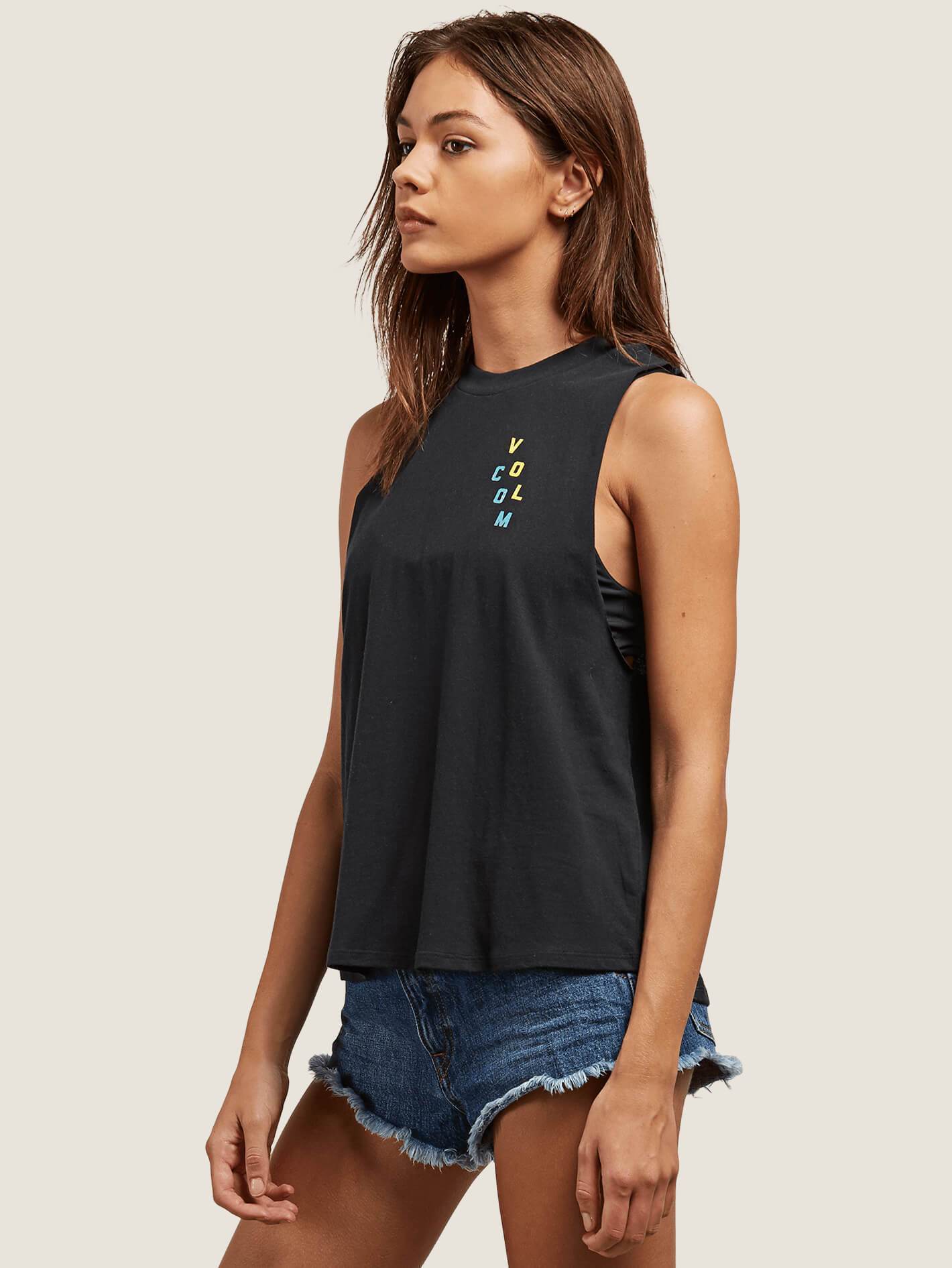 Get High Neck Tank Top - Schwarz