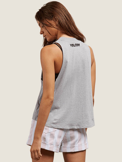 Get High Neck Tank Top - Heather Grey
