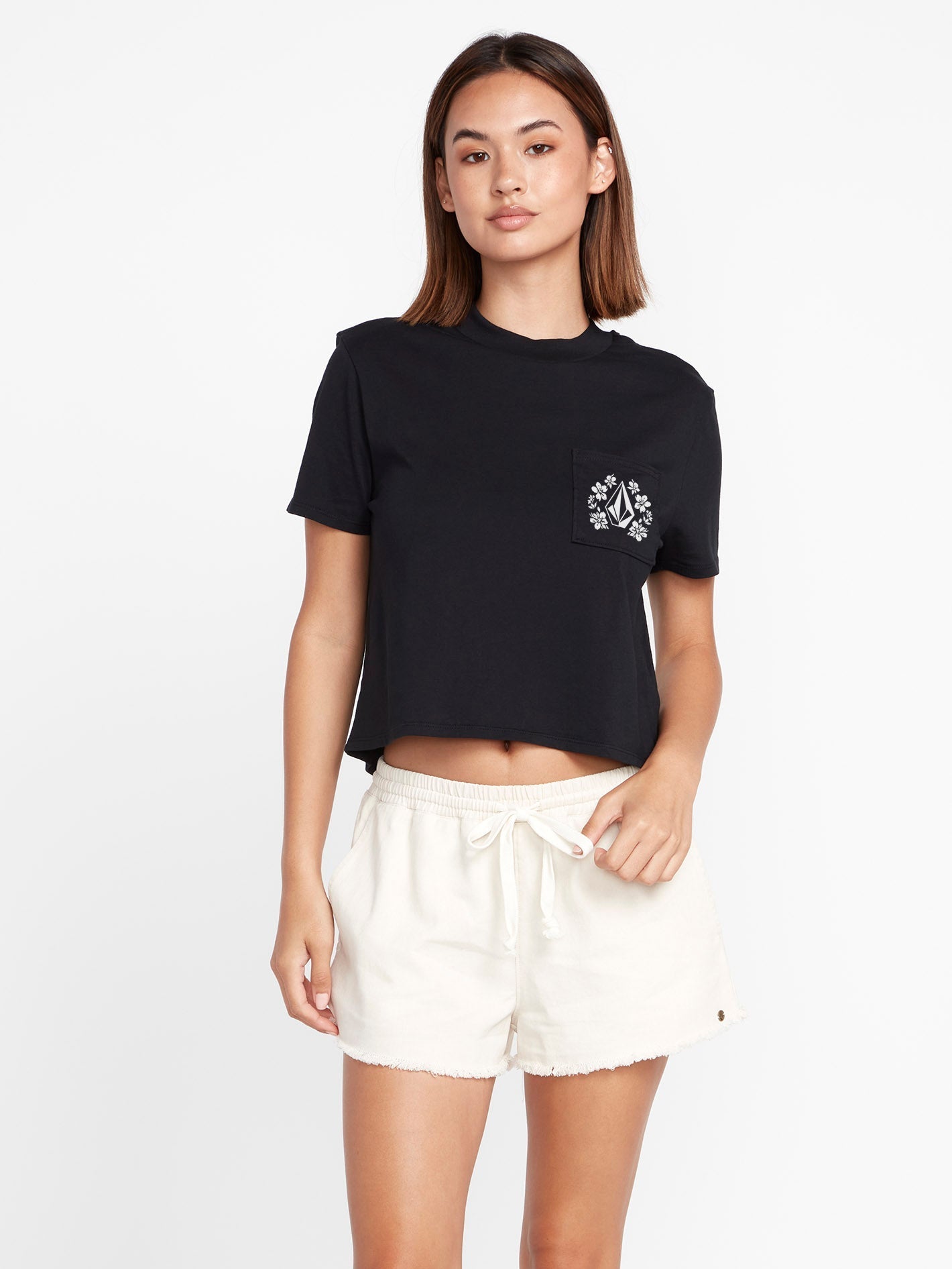 T-Shirt mit Taschenzifferblatt - SCHWARZ