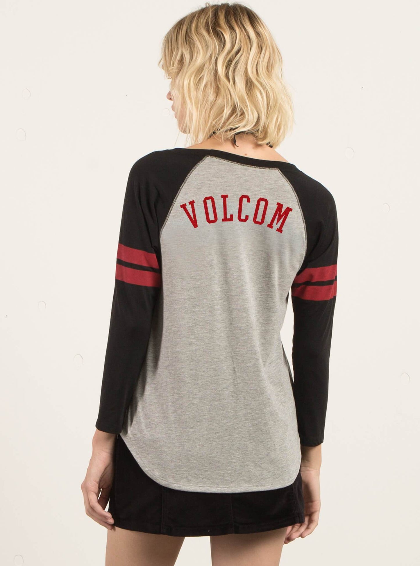 Georgia May Jagger T-Shirt mit 3/4-Ärmeln – Grau meliert