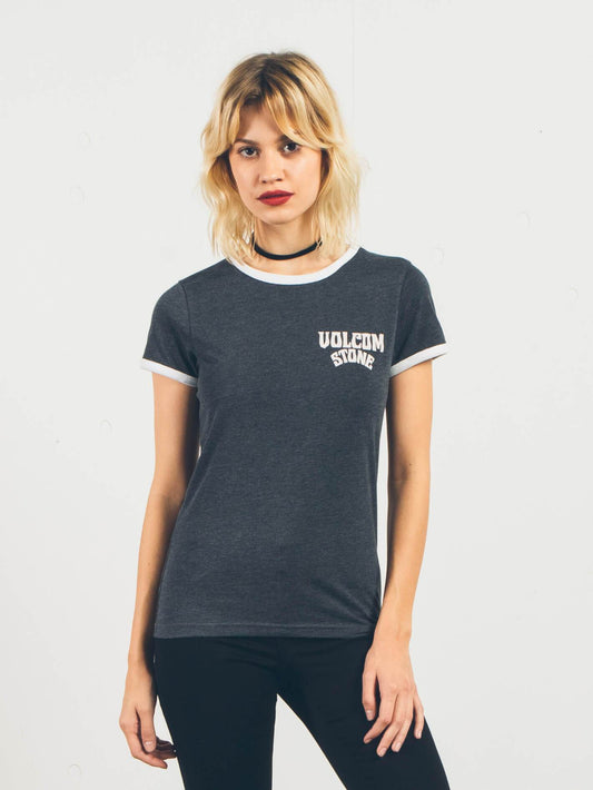 Let's Go Ringer Kurzarm-T-Shirt - Schwarz